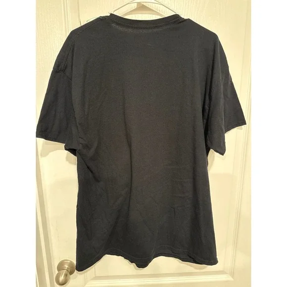 Teen Hearts Mens XL Black Crankin My Hog Skeleton Biker Graphic T-Shirt Spencers - Picture 3 of 3